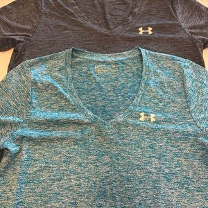 Under Armour Short Sleeve Tees - Teal and Navy Blue